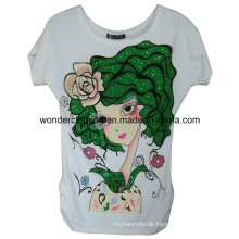 Frauen Rundhals Fashion Printed Custom Heißer Verkauf T-Shirt